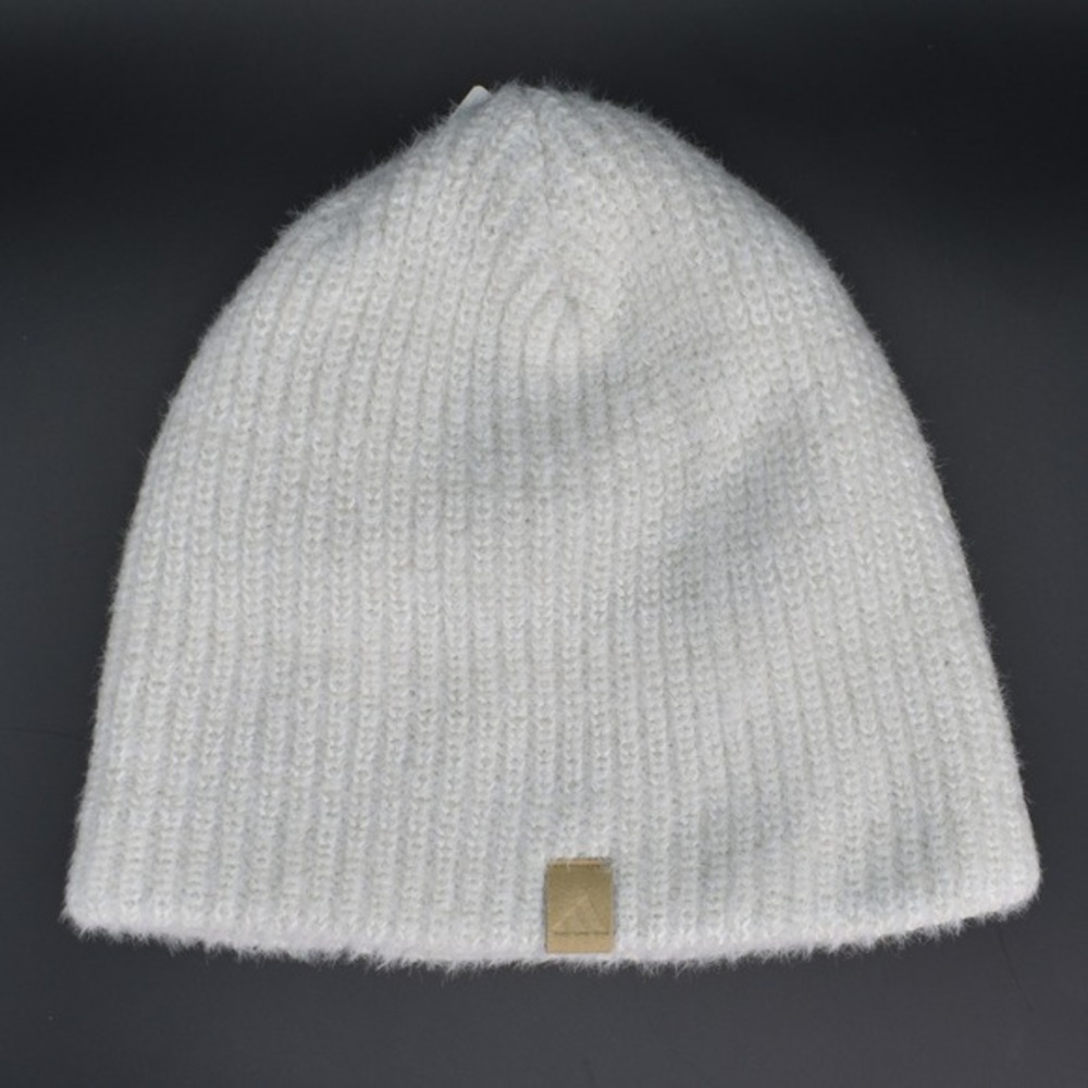Adidas Women's Lifestyle Non Fold Beanie Knit Hat Cap Beige/White JL1134 NEW